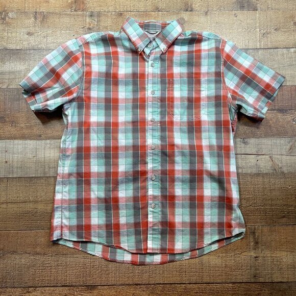 Eddie Bauer Classic Fit Plaid Short Sleeve Shirt size Large - Picture 1 of 4